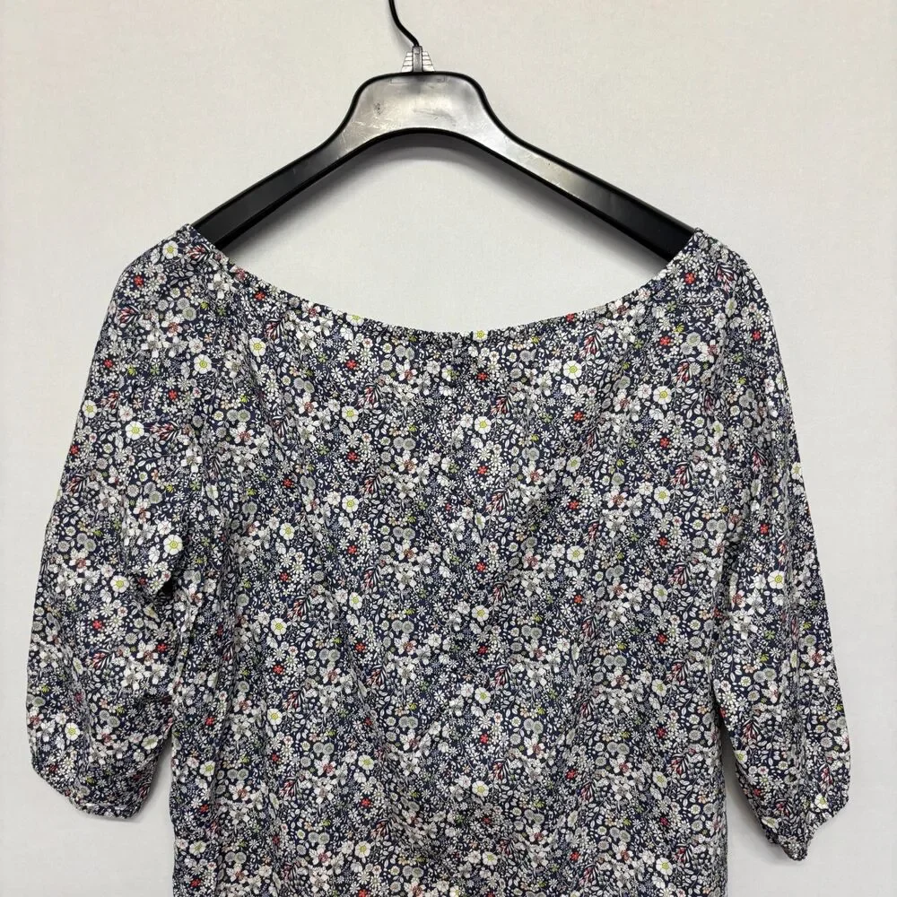 J. Crew Liberty Fabrics Women Blouse Top Shirt Size Medium Floral Cotton C132 11